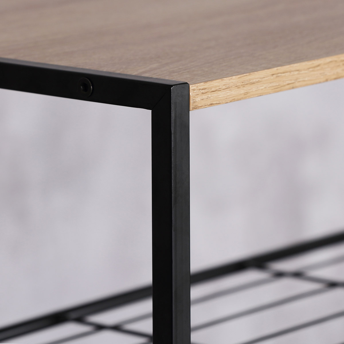 Autronic - Botník, 3 police, MDF, dekor dub sonoma, černý kov