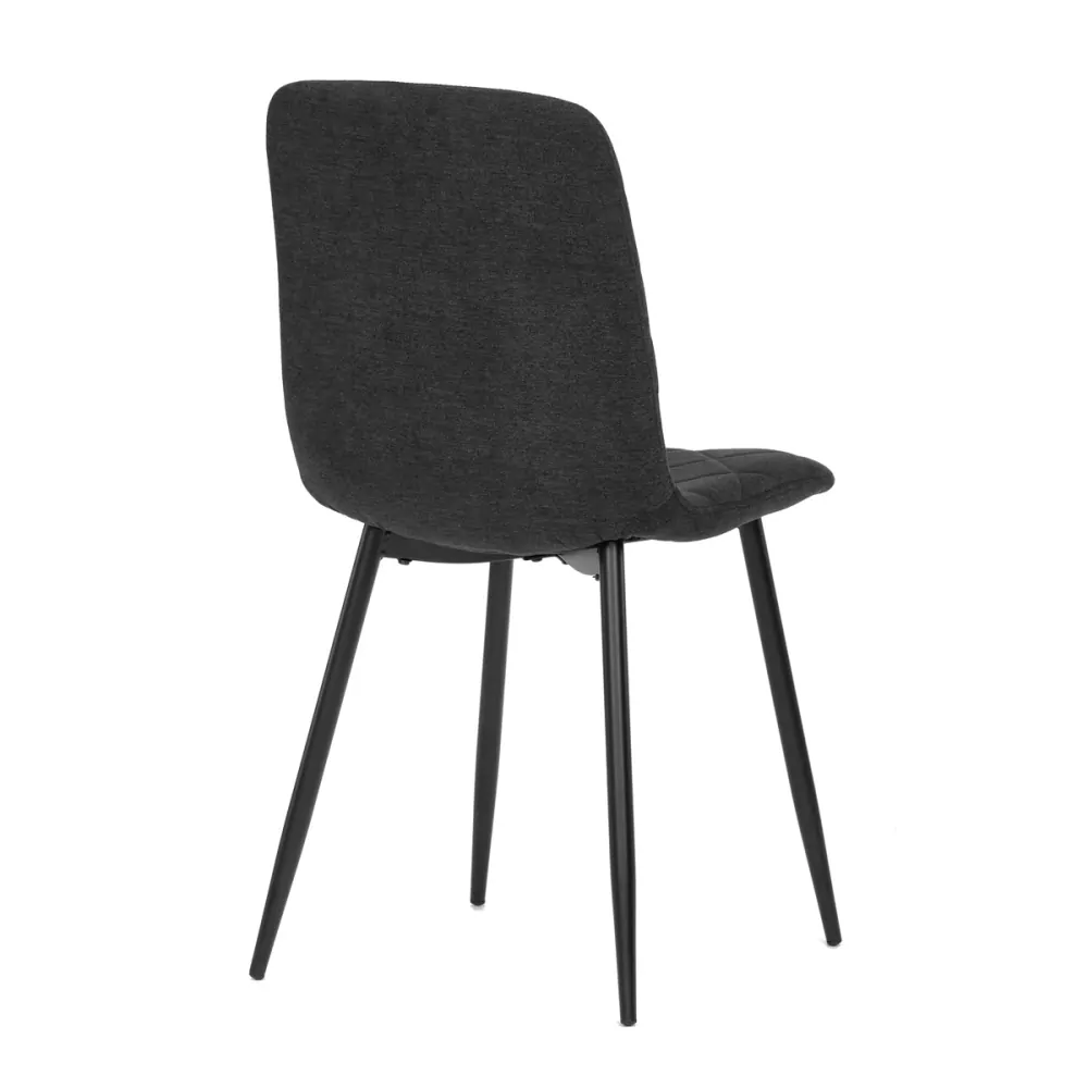 Židle jídelní, černá látka, nohy černý kov