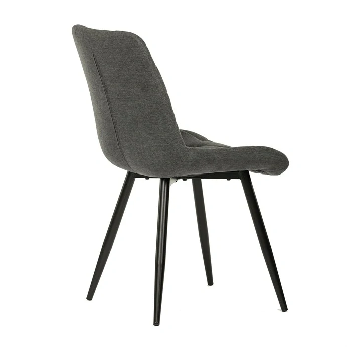 Židle jídelní, šedá látka, nohy černá kov