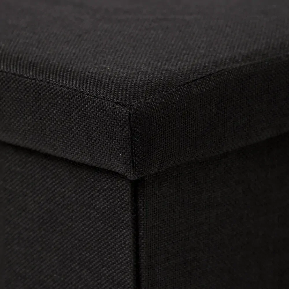 Taburet s úložným prostorem, látka černá