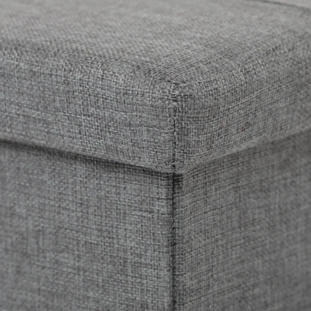 Taburet s úložným prostorem, látka šedá