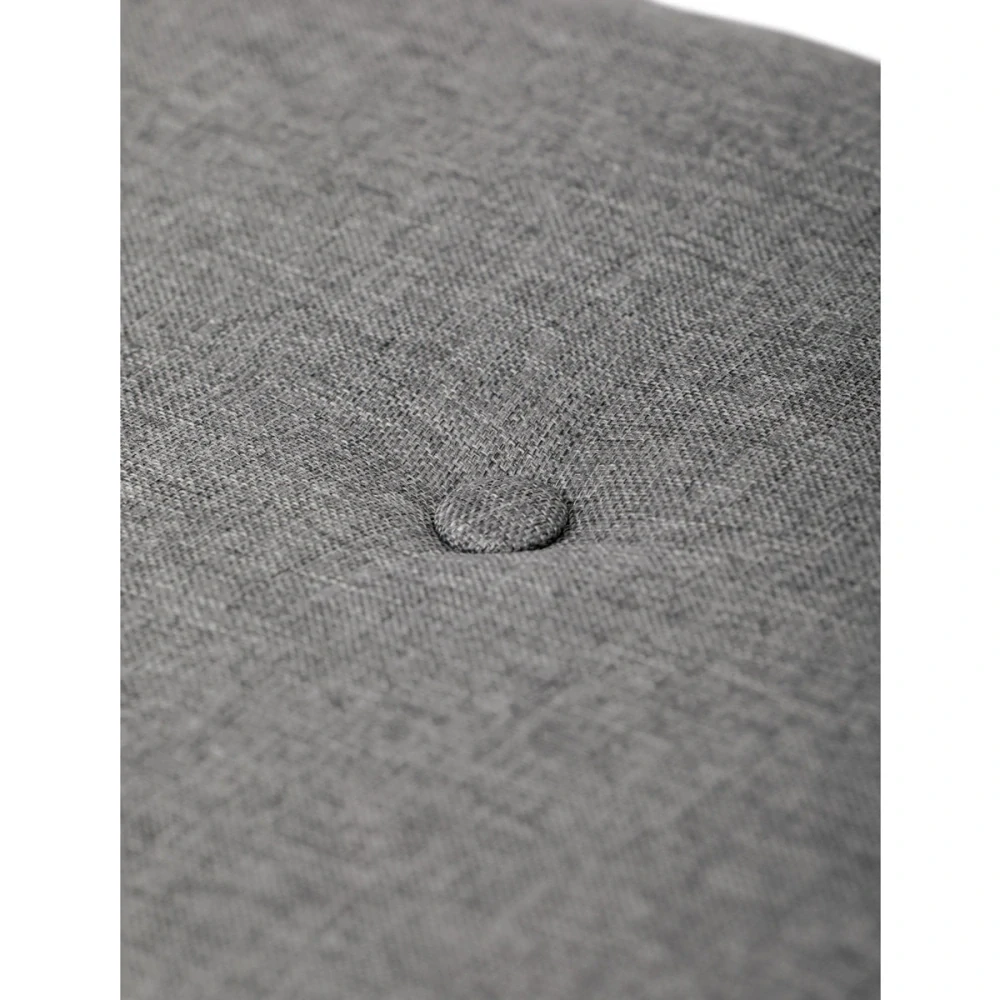 Botník / taburet, police, masiv bambus, přírodní odstín, šedá látka