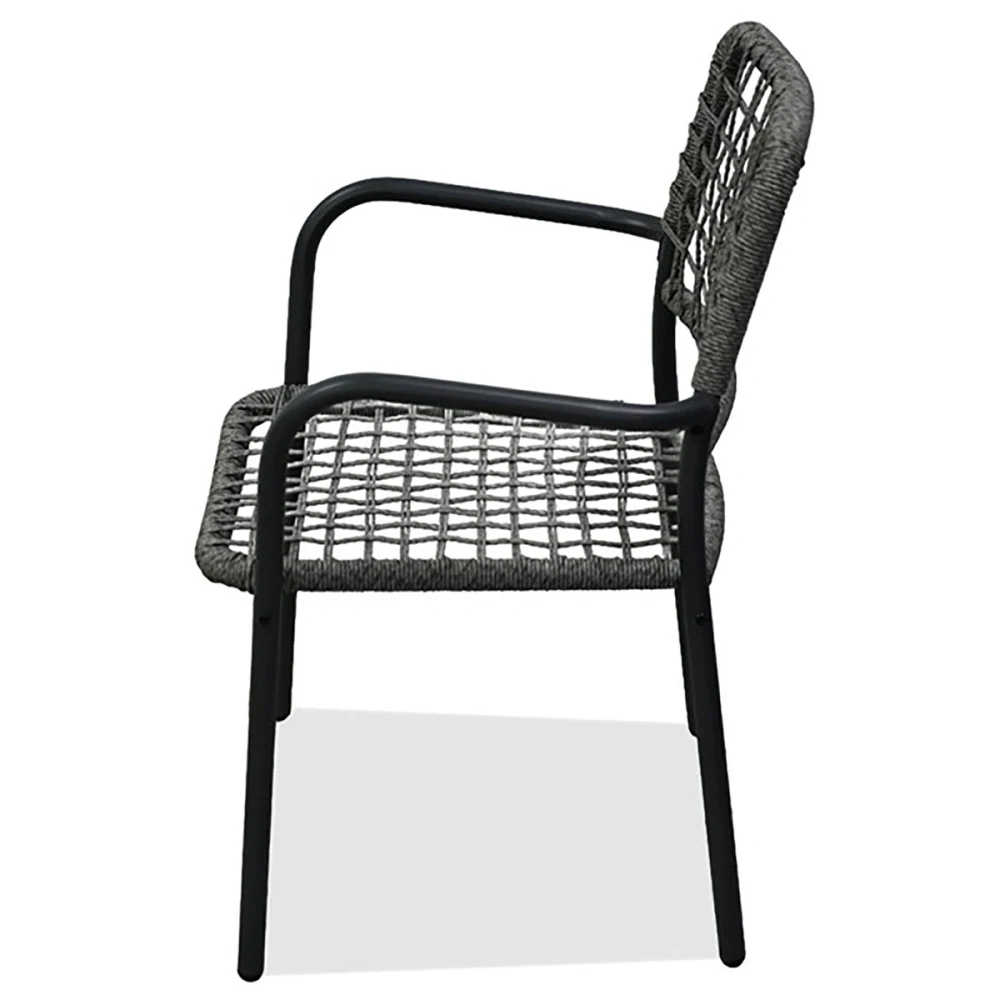 Zahradní set 1+2, stůl 60x60, židle umělý ratan barva antracit,  kov antracit