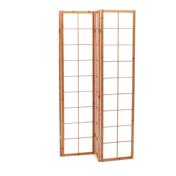 Paraván dřevěný 4 dílný, masiv smrk, přírodní odstín