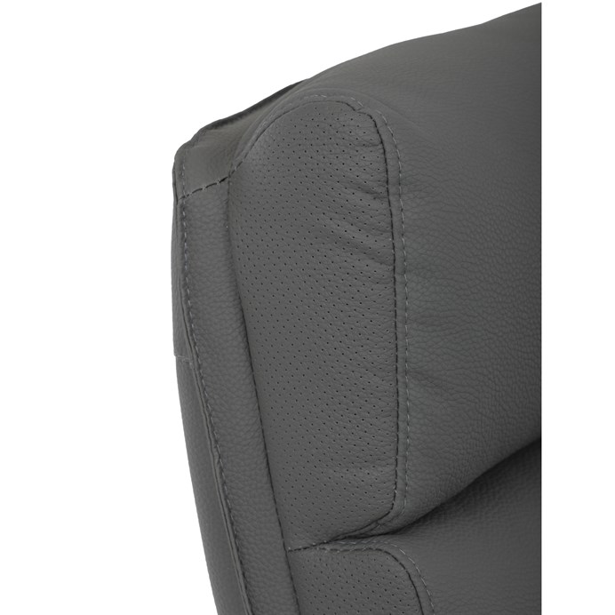 Židle kancelářská, šedá ekokůže, kříž kov chromový, houpací mechanismus, čalouněné područky