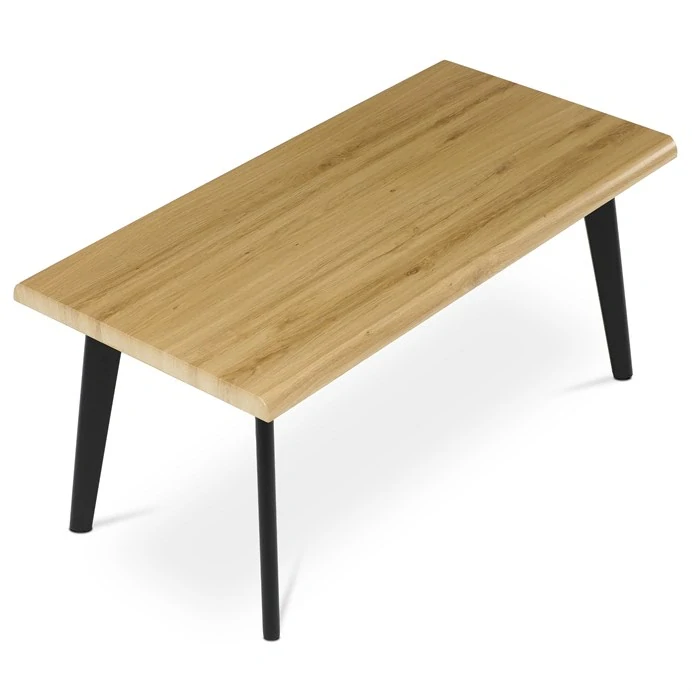 Stůl konferenční, 120x60x55 cm, MDF deska, dekor divoký dub, kov, černý lak