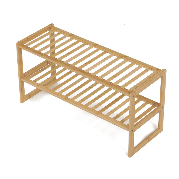 Botník Autronic DR-B010 NAT – přírodní bambus, 2 police