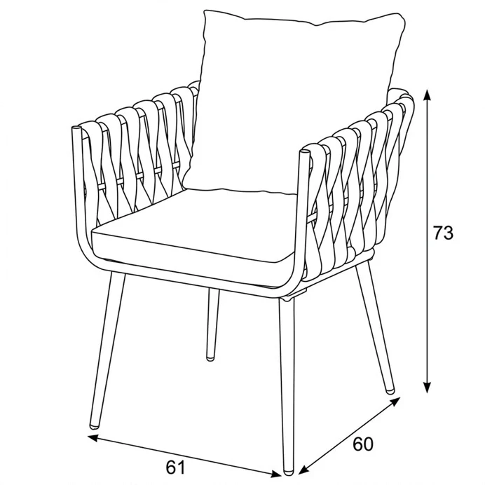 Zahradní židle AZC-1105 GREY – kovová, šedá, polstrovaná