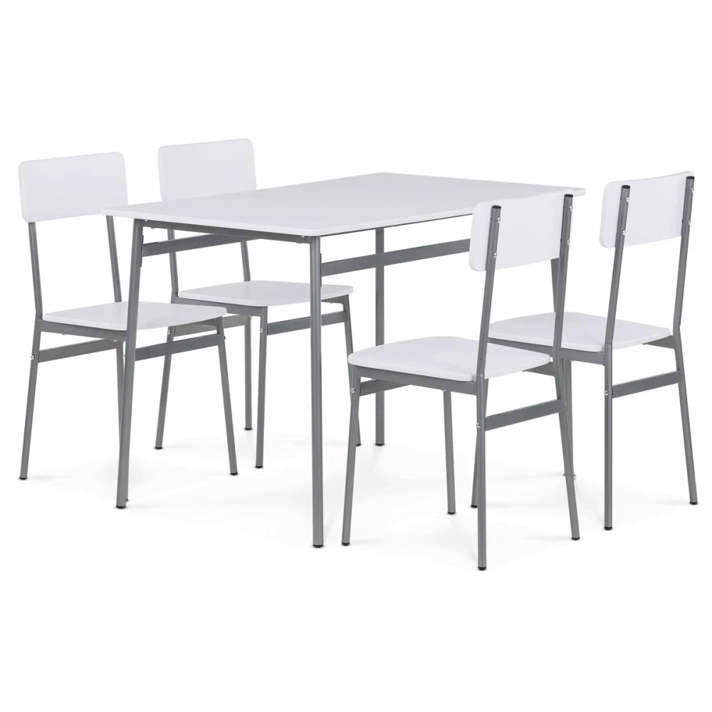 Jídelní set AUT-O2156 WT – stůl a 4 židle bílý