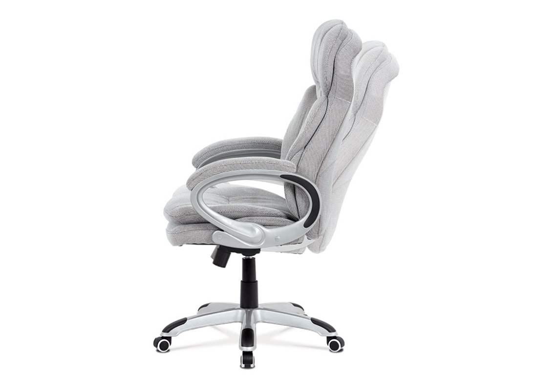 Autronic Kancelářská židle, šedá látka, kříž plast stříbrný, houpací mechanismus - KA-G198 SIL2
