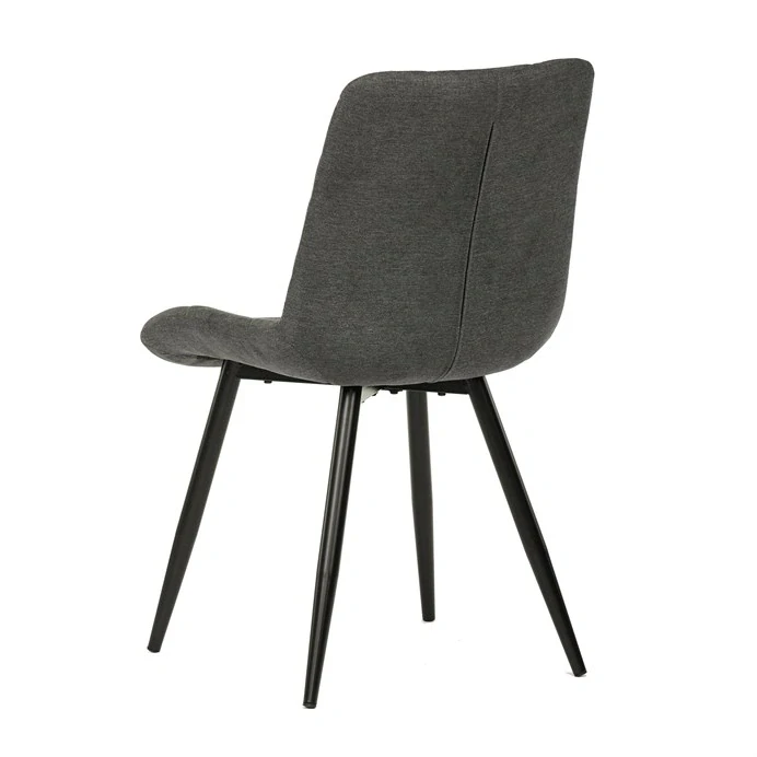 Židle jídelní, šedá látka, nohy černá kov