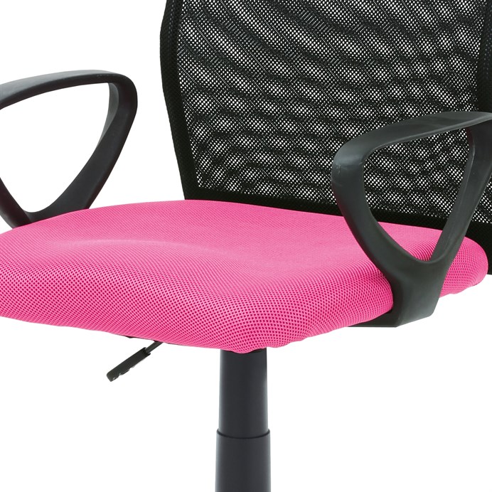 Kancelářská židle, látka MESH růžová / černá, plyn.píst
