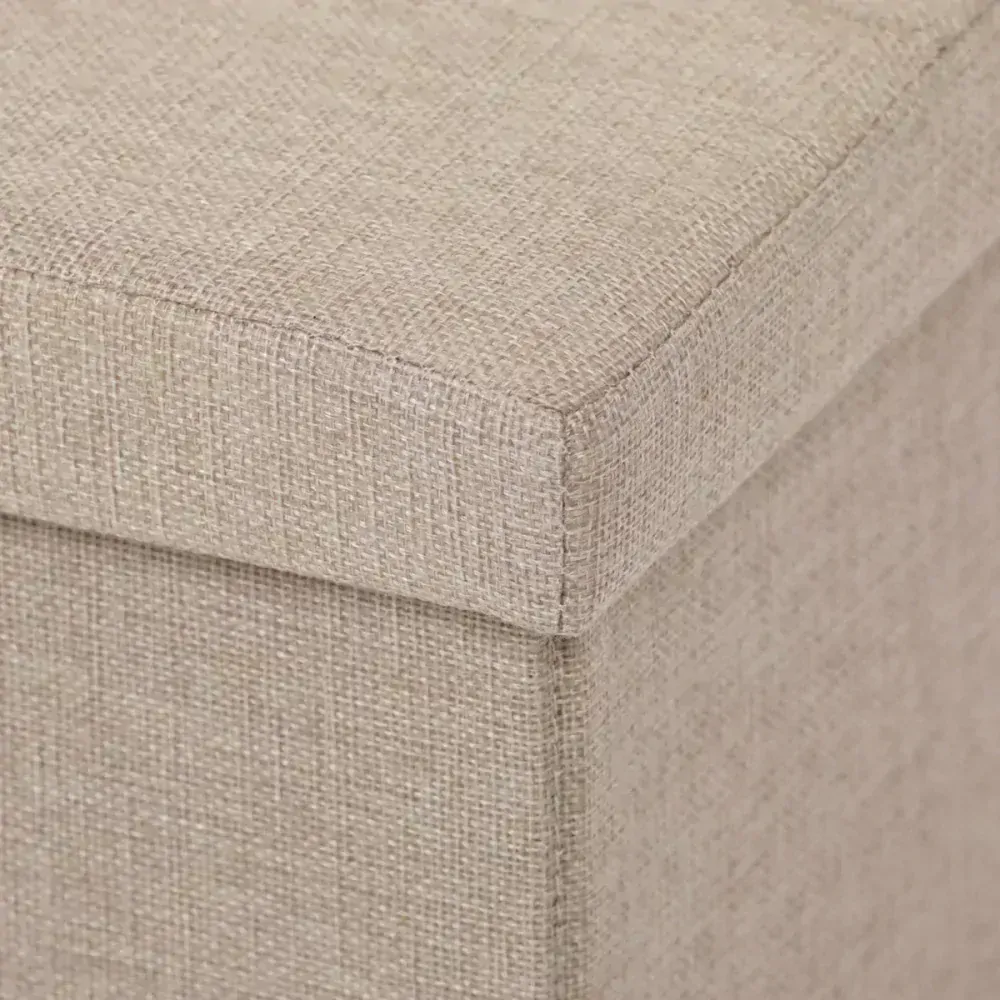 Taburet s úložným prostorem, látka krémová