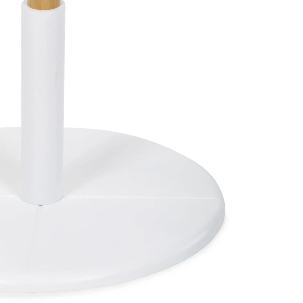 Věšák dřevěný stojanový, masiv bambus, bílá barva + přírodní odstín