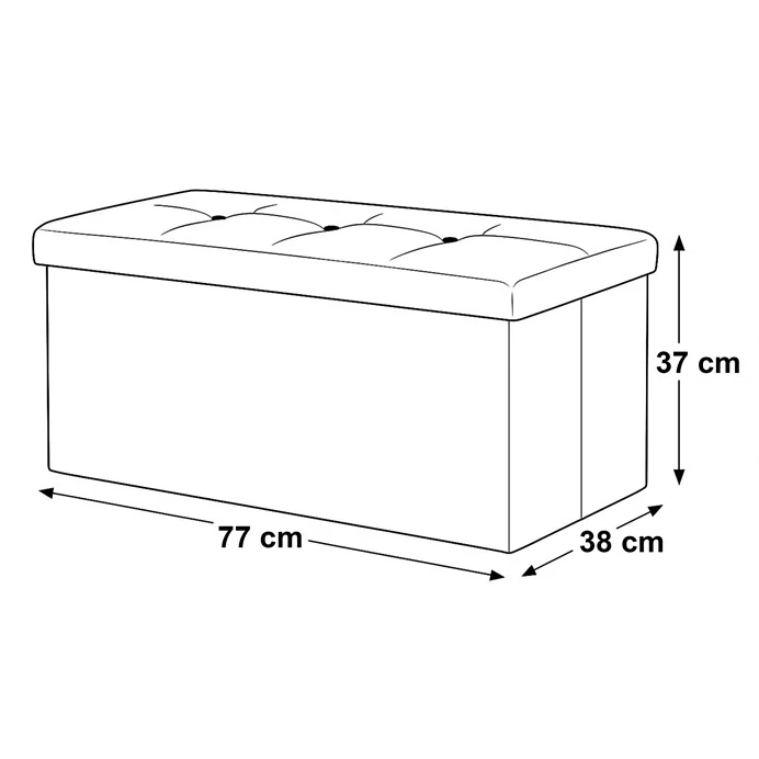 Taburet s úložným prostorem, krémová manšestrová látka