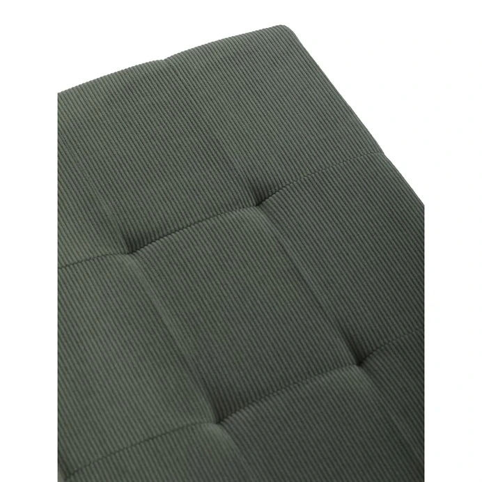 Taburet s úložným prostorem, zelená manšestrová látka