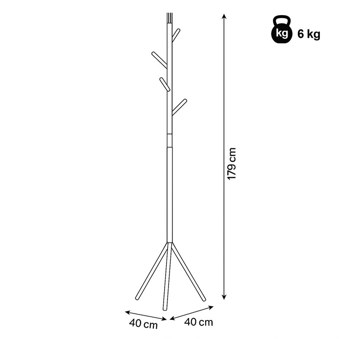 Stojanový věšák 80001-01 WT – kovový bílý