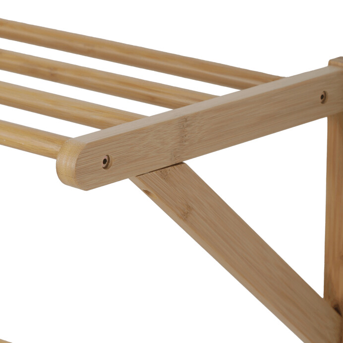 Nástěnný věšák s policí z bambusu – přírodní | DR‑B005 NAT