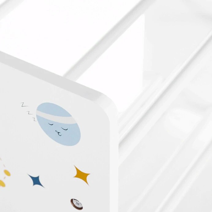 Regál na hračky AUR-E1033 WT – dětský úložný systém s boxy