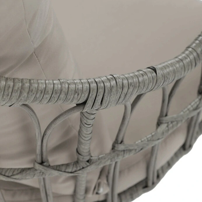 Zahradní židle, kov, polyratan, šedá, AZ-F1406 GREY