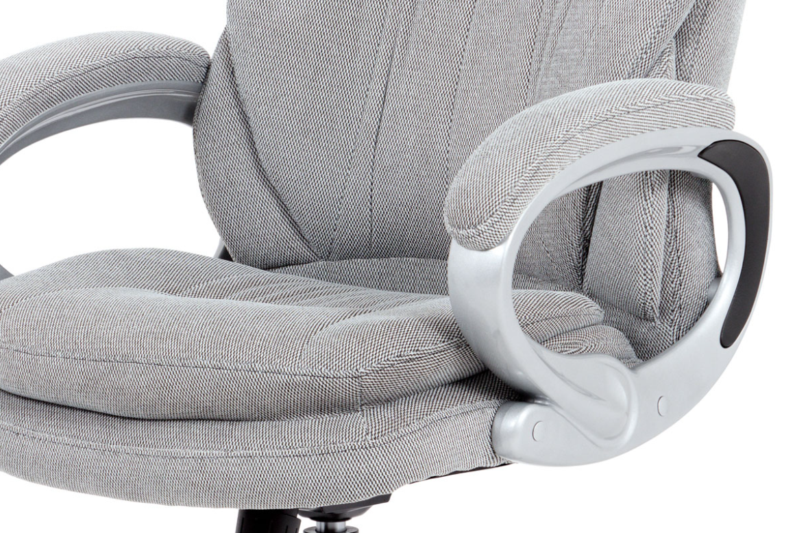 Autronic Kancelářská židle, šedá látka, kříž plast stříbrný, houpací mechanismus - KA-G198 SIL2
