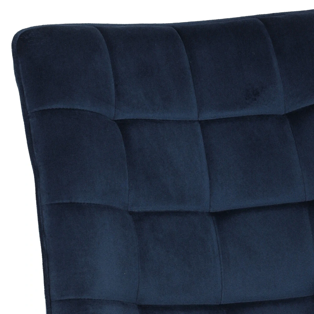 Autronic - Židle jídelní, modrý samet, nohy černá kov - CT-384 BLUE4