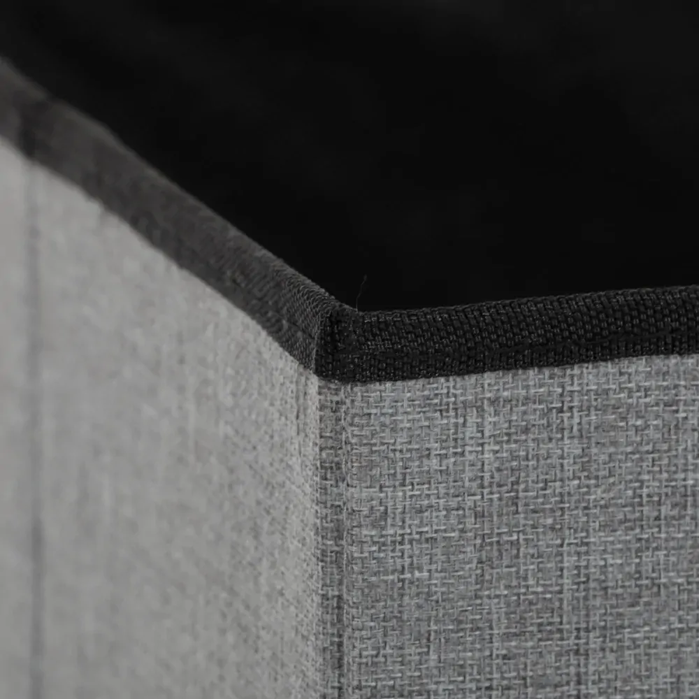 Taburet s úložným prostorem, látka šedá