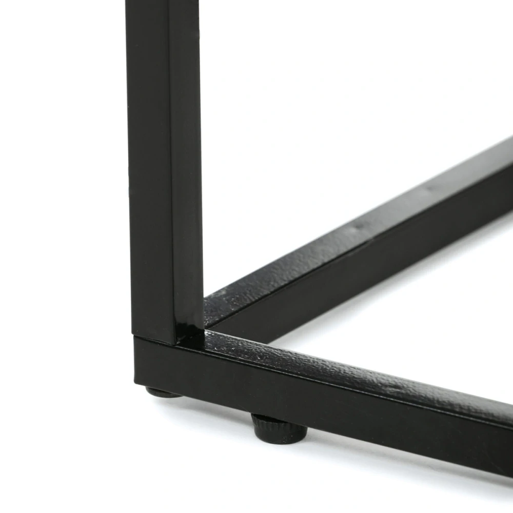 Odkládací stůl, MDF deska, dekor divoký dub, černý kov