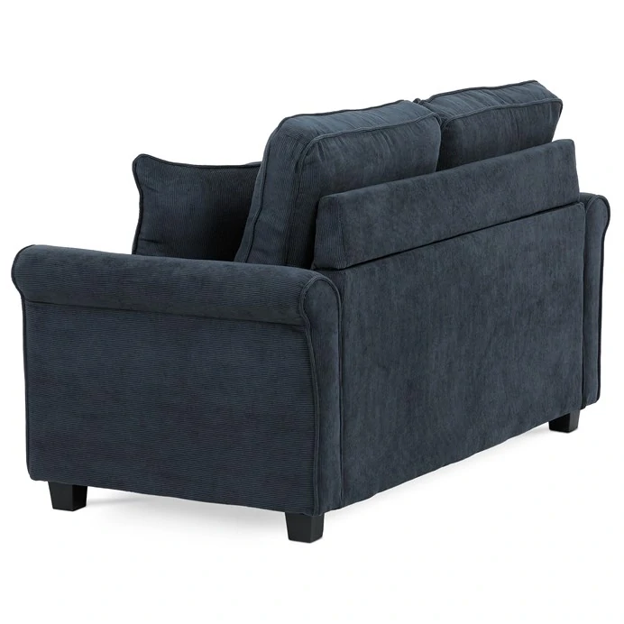 Rozkládací pohovka s matrací, 2místná, potah manšestrová černá látka