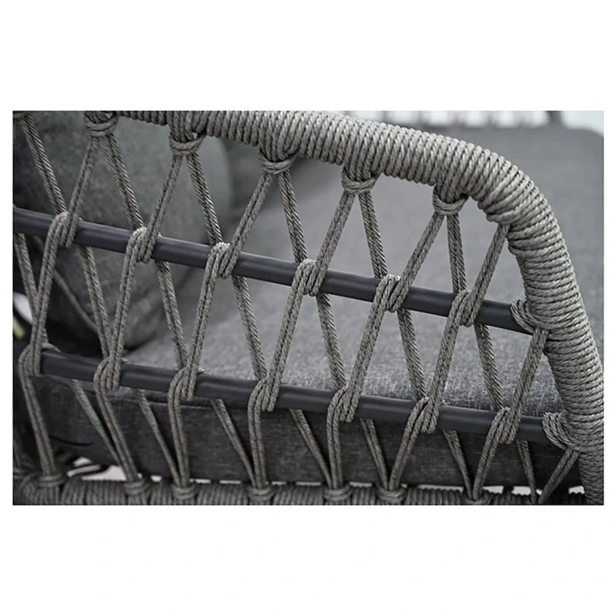 Zahradní sedací souprava, kov, polyratan, šedá, AZ-L1880 GREY