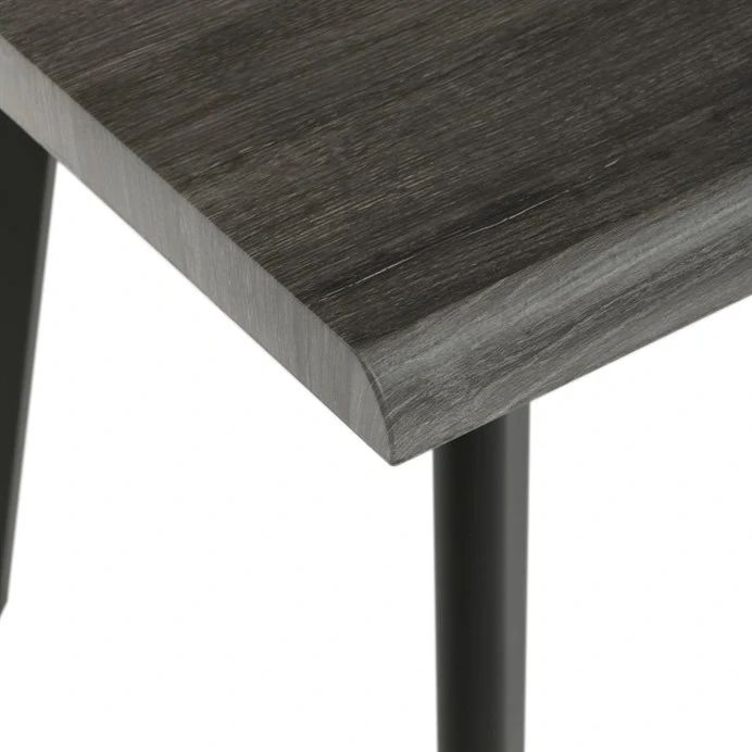 Stůl konferenční, 120x60x55 cm, MDF deska, dekor šedý dub, kov, černý lak