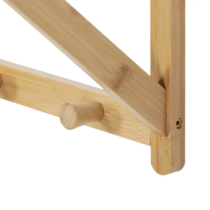 Nástěnný věšák s policí – bambus přírodní | DR‑B004 NAT