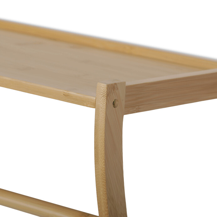 Nástěnný věšák s policí z bambusu – přírodní | DR‑B012 NAT