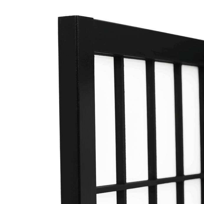 Paraván 3-dílný, masiv, černá, EF-E803 BK