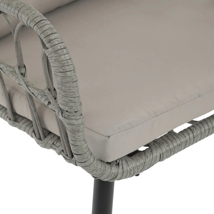 Zahradní židle, kov, polyratan, šedá, AZ-F1406 GREY