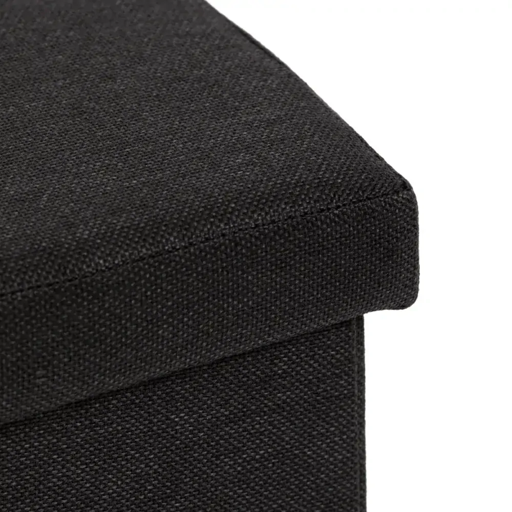 Taburet s úložným prostorem, látka černá