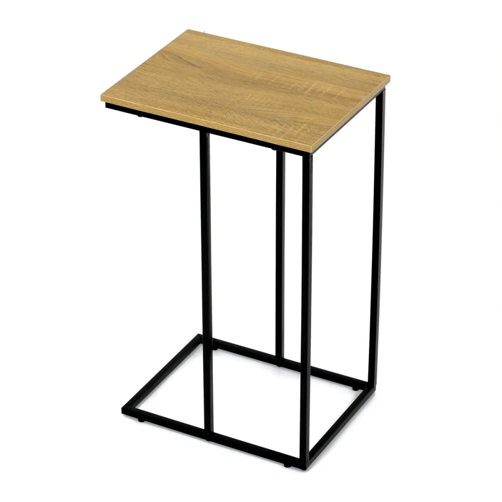 Odkládací stůl, MDF deska, dekor divoký dub, černý kov