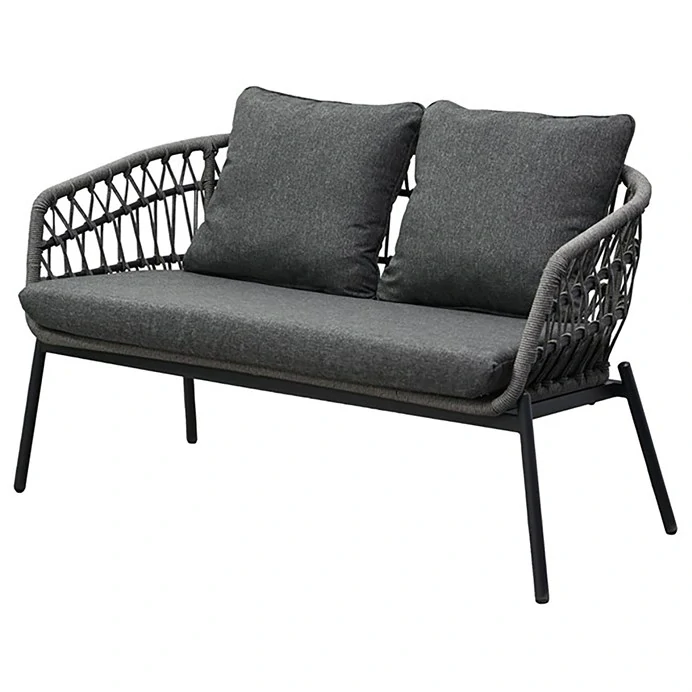 Zahradní sedací souprava, kov, polyratan, šedá, AZ-L1880 GREY