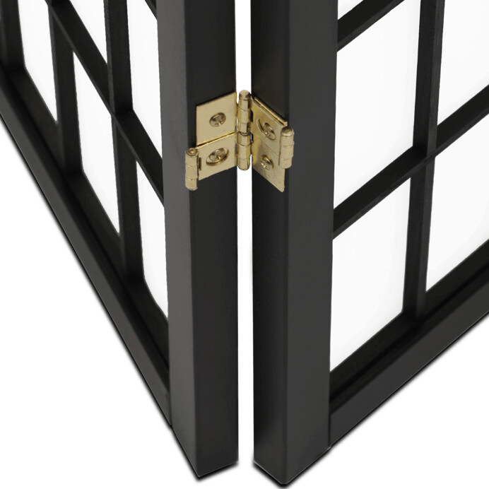 Paraván 3-dílný, masiv, černá, EF-E803 BK