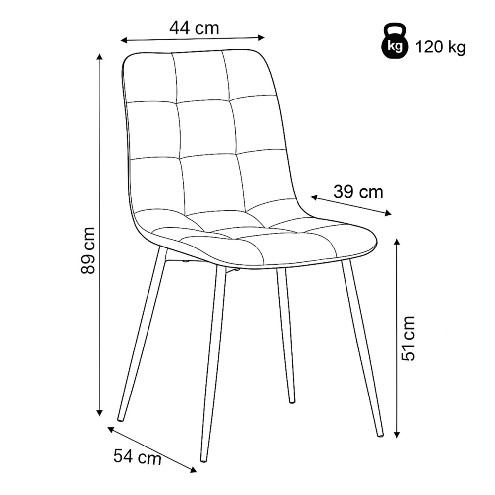 Jídelní židle hnědá vintage látka, černé kovové nohy – CT-281 BR3