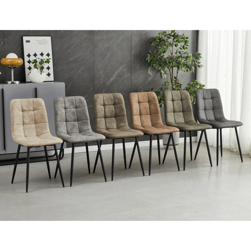 Jídelní židle hnědá vintage látka, černé kovové nohy – CT-281 BR3