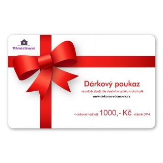 Elektronický dárkový poukaz na zboží v hodnotě 1000,- Kč