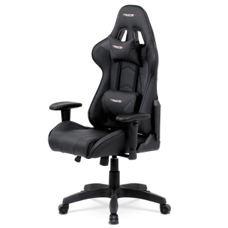 Herní křeslo, houpací mechanismus, černá ekokůže, KA-F03 BK