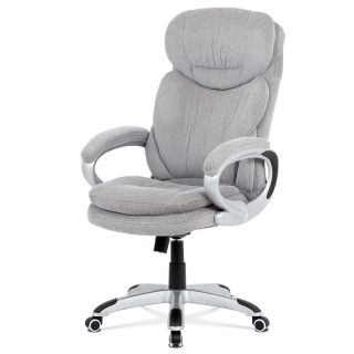 Autronic Kancelářská židle, šedá látka, kříž plast stříbrný, houpací mechanismus - KA-G198 SIL2