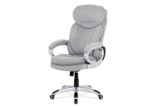 Autronic Kancelářská židle, šedá látka, kříž plast stříbrný, houpací mechanismus - KA-G198 SIL2
