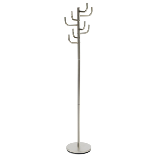 Autronic - Věšák stojanový, kovová konstrukce, broušený nikl, výška 175 cm, nosnost 10 kg - 80609-07