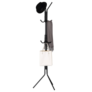 Autronic - Věšák stojanový, výška 170,5 cm, kovová konstrukce, černý lak, nosnost 6 kg
