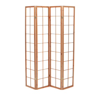Paraván dřevěný 4 dílný, masiv smrk, přírodní odstín