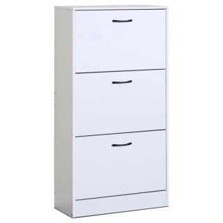 Botník, 3 přihrádky, bílý, MDF, ABO-G1016 WT