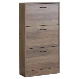 Botník, 3 přihrádky, dekor jilmové dřevo, MDF, ABO-G1016 ELM
